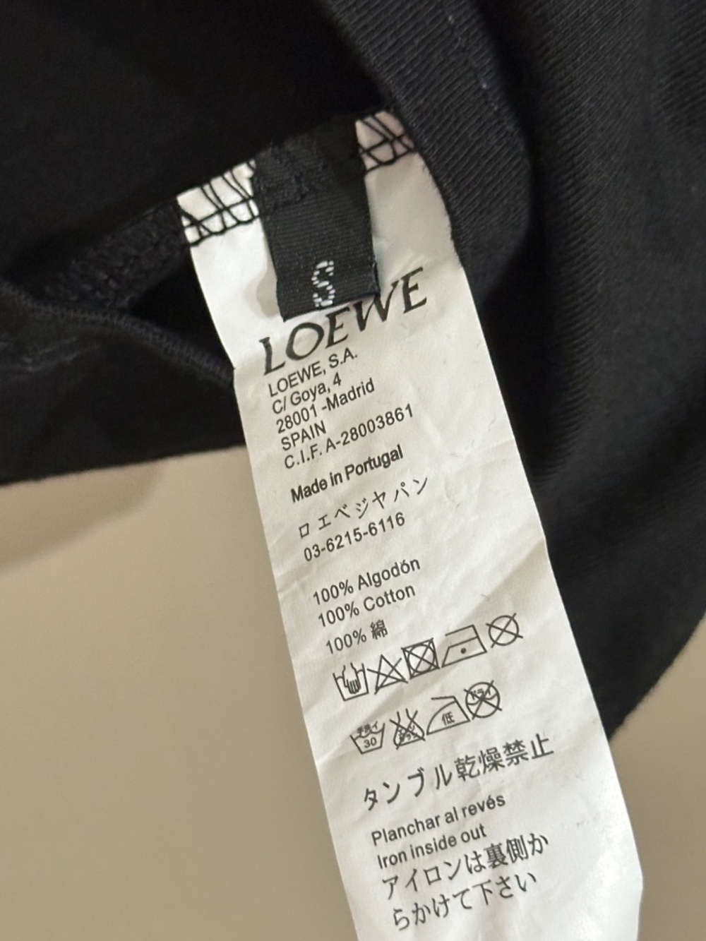 Loewe Black Neon Anagram Cotton Crew Neck Tee T-shirt Size S - Picture 6 of 6